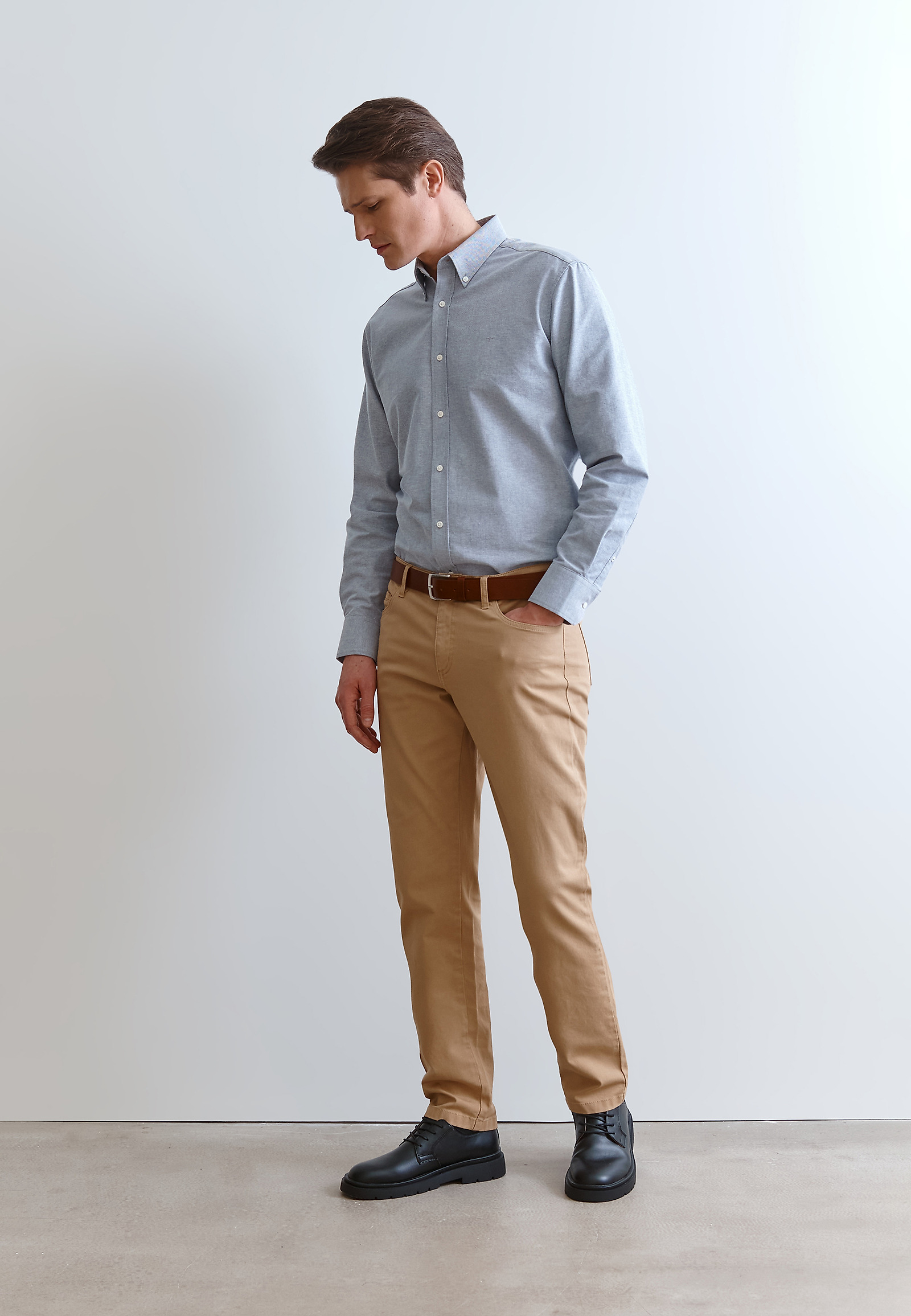 KOSZULA MĘSKA Z BAWEŁNY BELLEN CLASSIC KOSZULA MĘSKA Z BAWEŁNY BELLEN CLASSIC GRANATOWY 77347