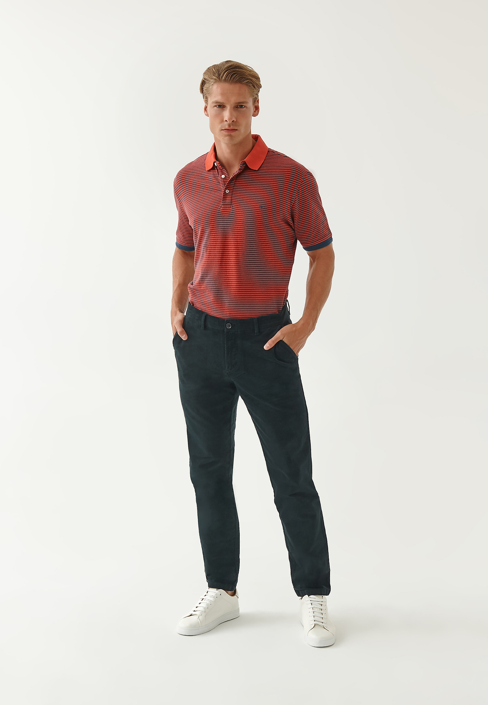 PÁNSKÁ BAVLNĚNÁ POLO KOŠILE JAY 7 PÁNSKÁ BAVLNĚNÁ POLO KOŠILE JAY 7 ČERVENÁ 78068