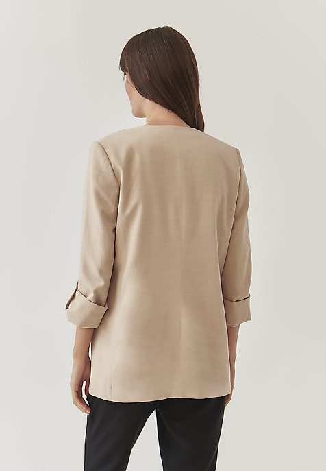LADIES’ BLAZER WITH ROLLED-UP SLEEVES - LEMARIA BEIGE 2