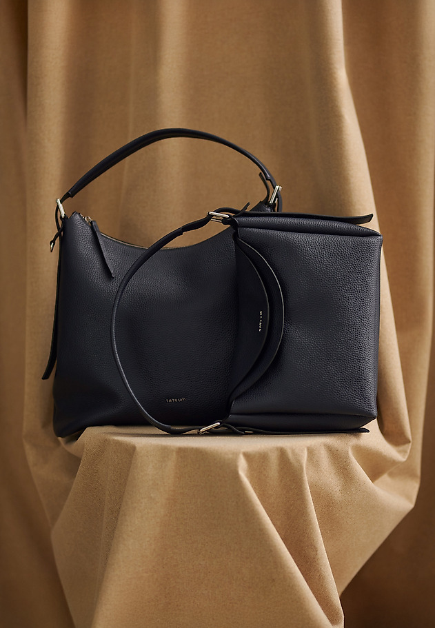 CLASSIC SHOULDER BAG IN GENUINE LEATHER - DELORA CLASSIC SHOULDER BAG IN GENUINE LEATHER - DELORA NAVY BLUE 1