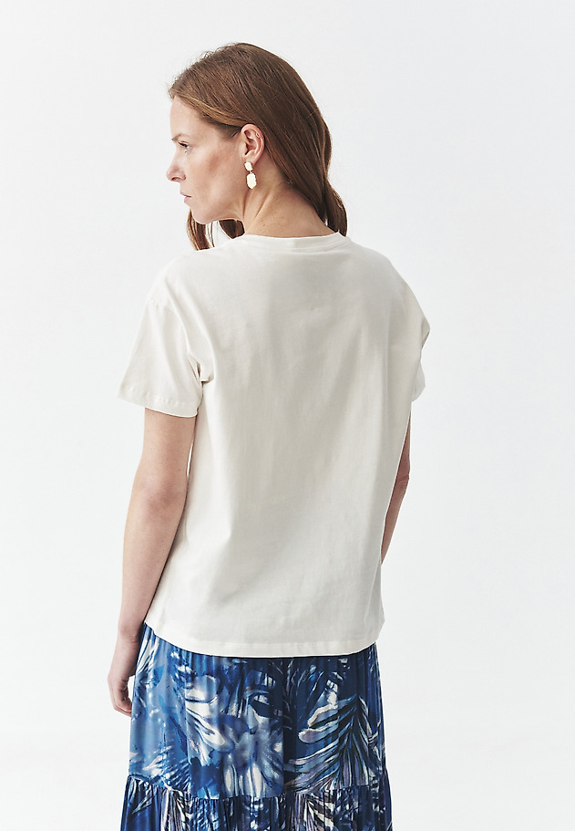 COTTON T-SHIRT WITH EMBROIDERY - MALATI 1 COTTON T-SHIRT WITH EMBROIDERY - MALATI 1 ECRU 4