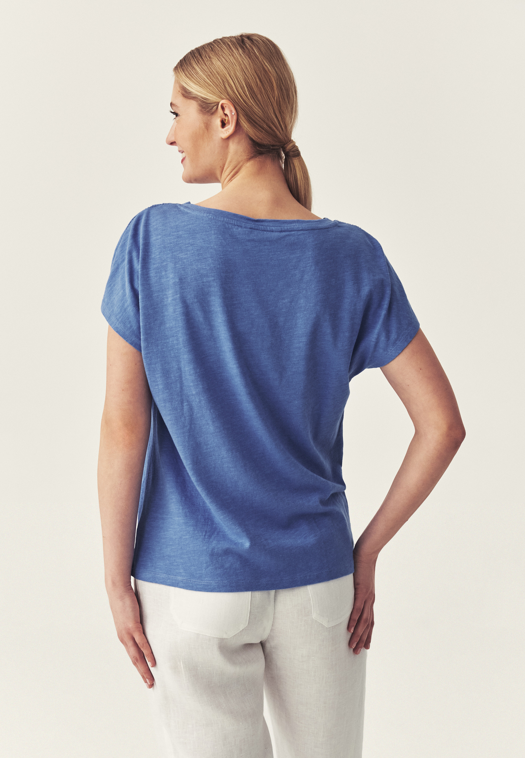 LEKKA BLUZKA Z BAWEŁNĄ - SALMAZI NIEBIESKI 2