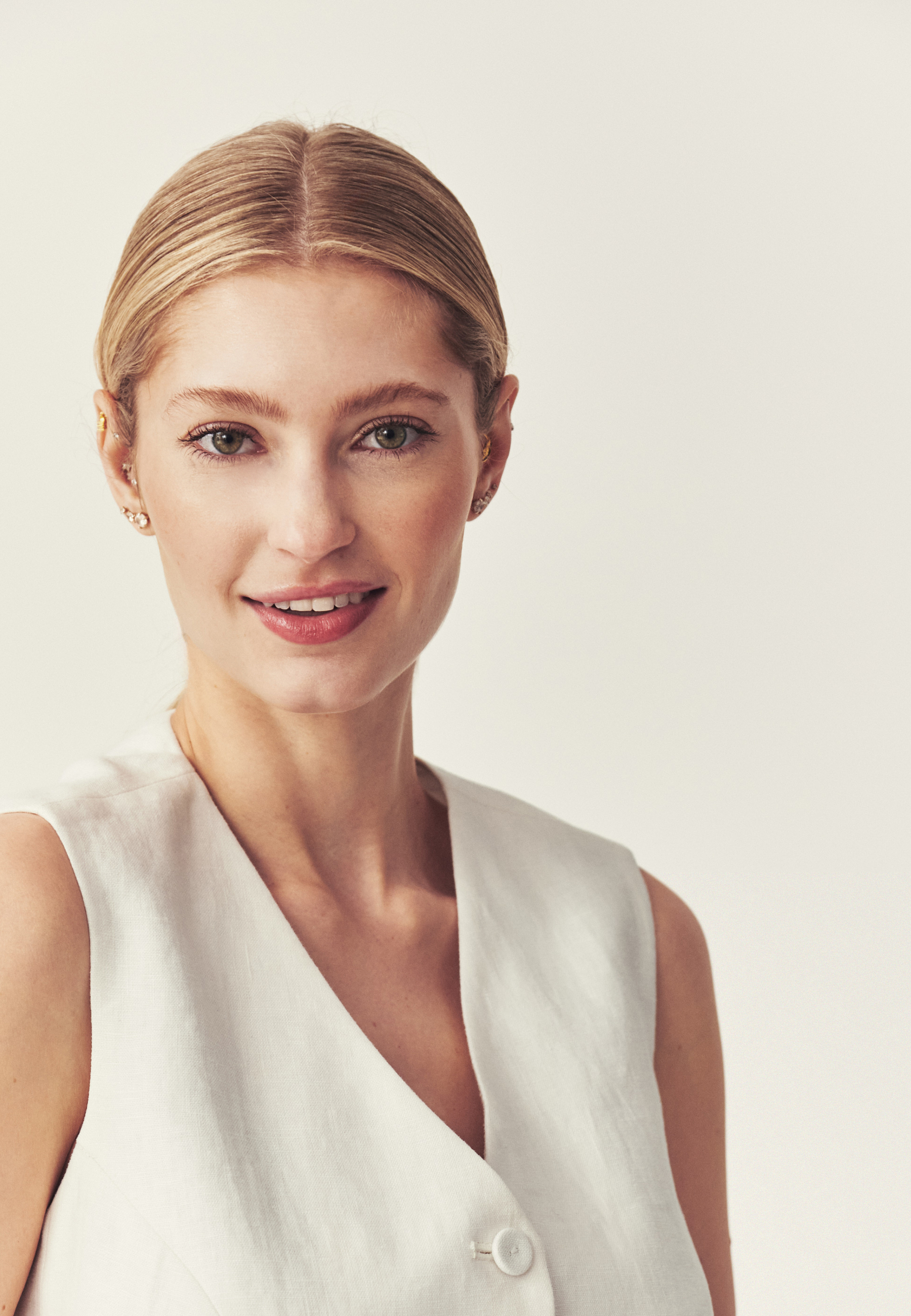 LNIANA KAMIZELKA DAMSKA - LANARETTA ECRU 2