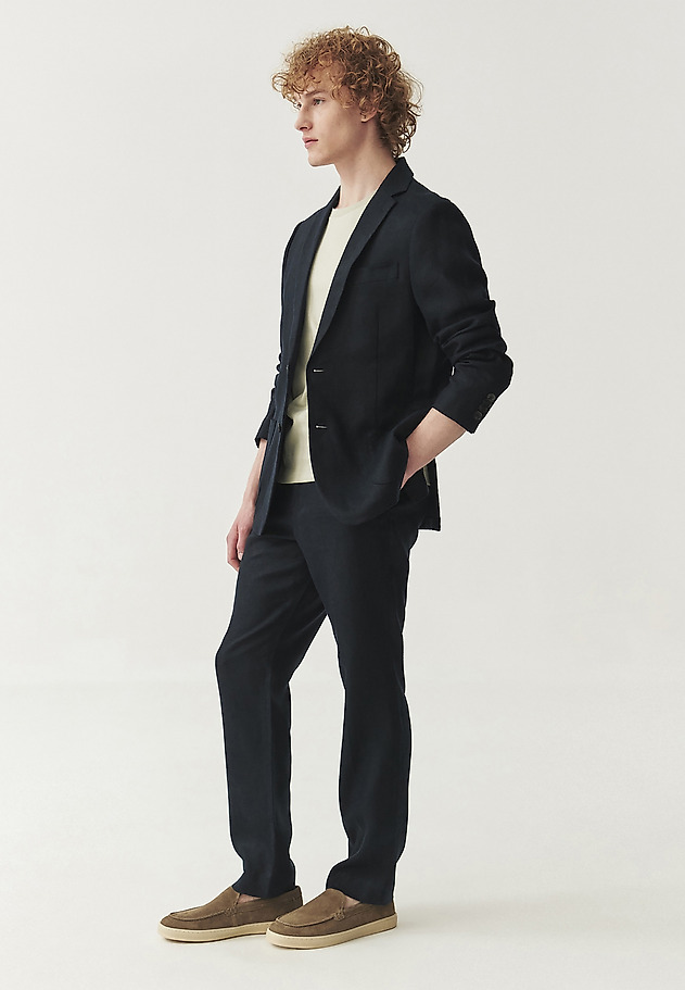 PÁNSKY ĽANOVÝ BLAZER - MATEO PÁNSKY ĽANOVÝ BLAZER - MATEO NÁMORNÍCKA MODRÁ 5