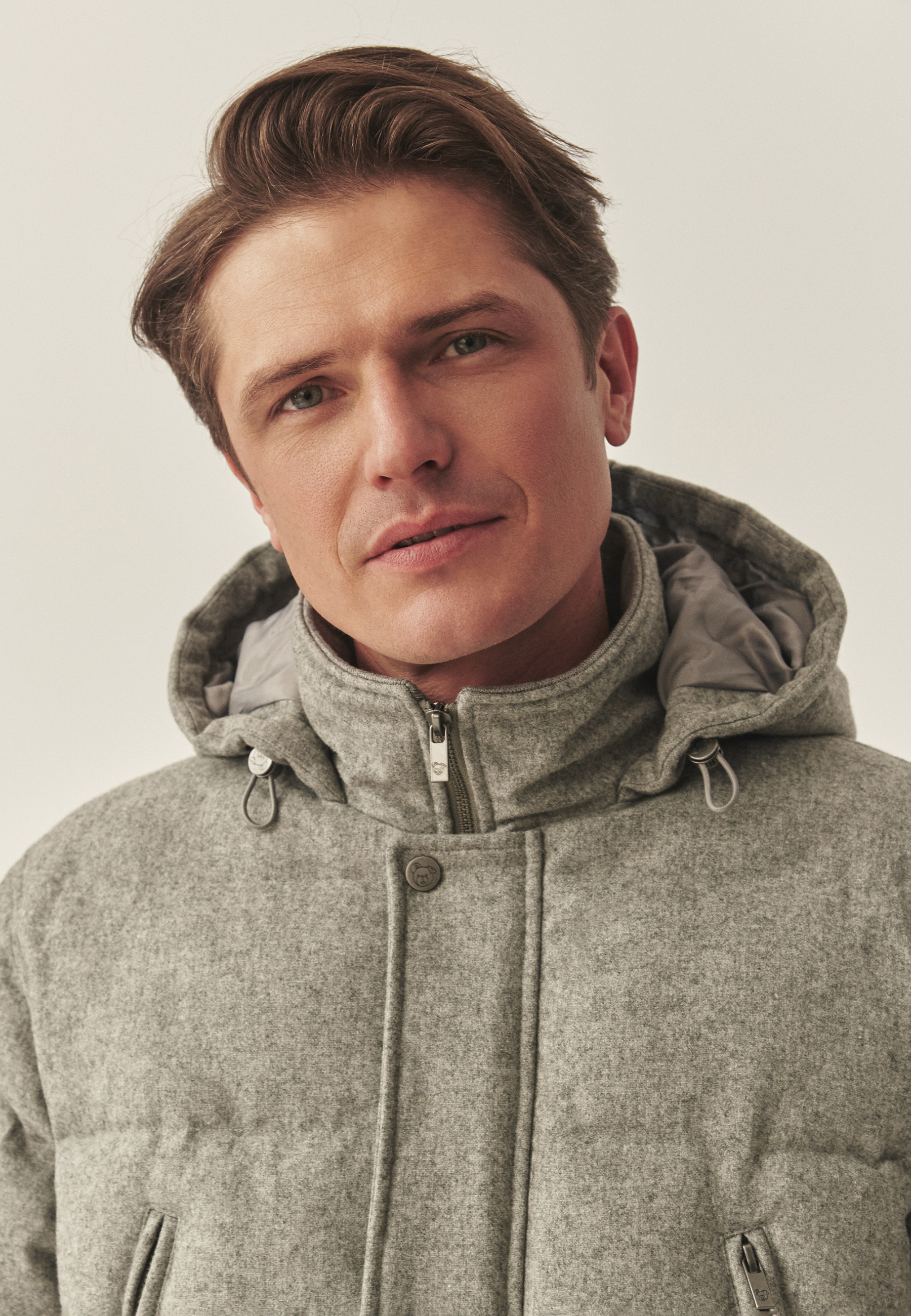 MĘSKA KURTKA Z WEŁNĄ - ANDRE SZARY 2