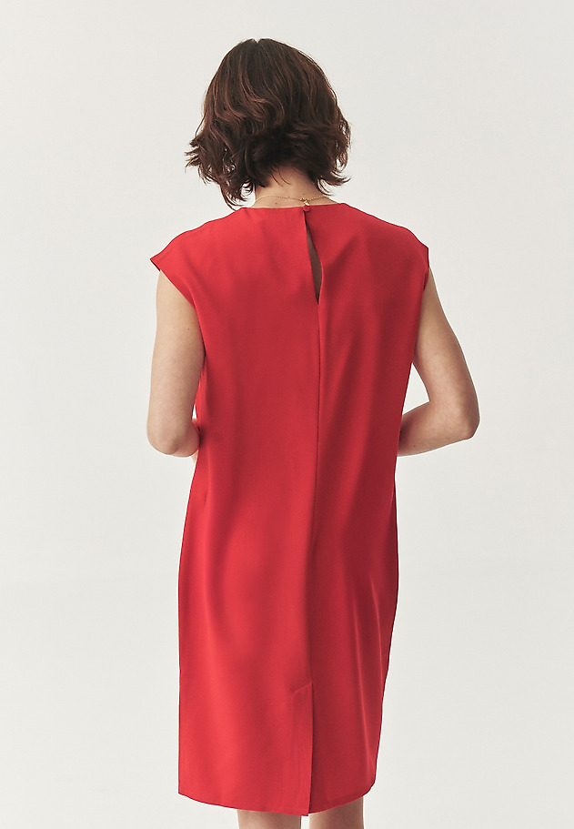 RED DRESS WITH A LOOSE FIT — ZIMONA RED DRESS WITH A LOOSE FIT — ZIMONA CZERWONY 3