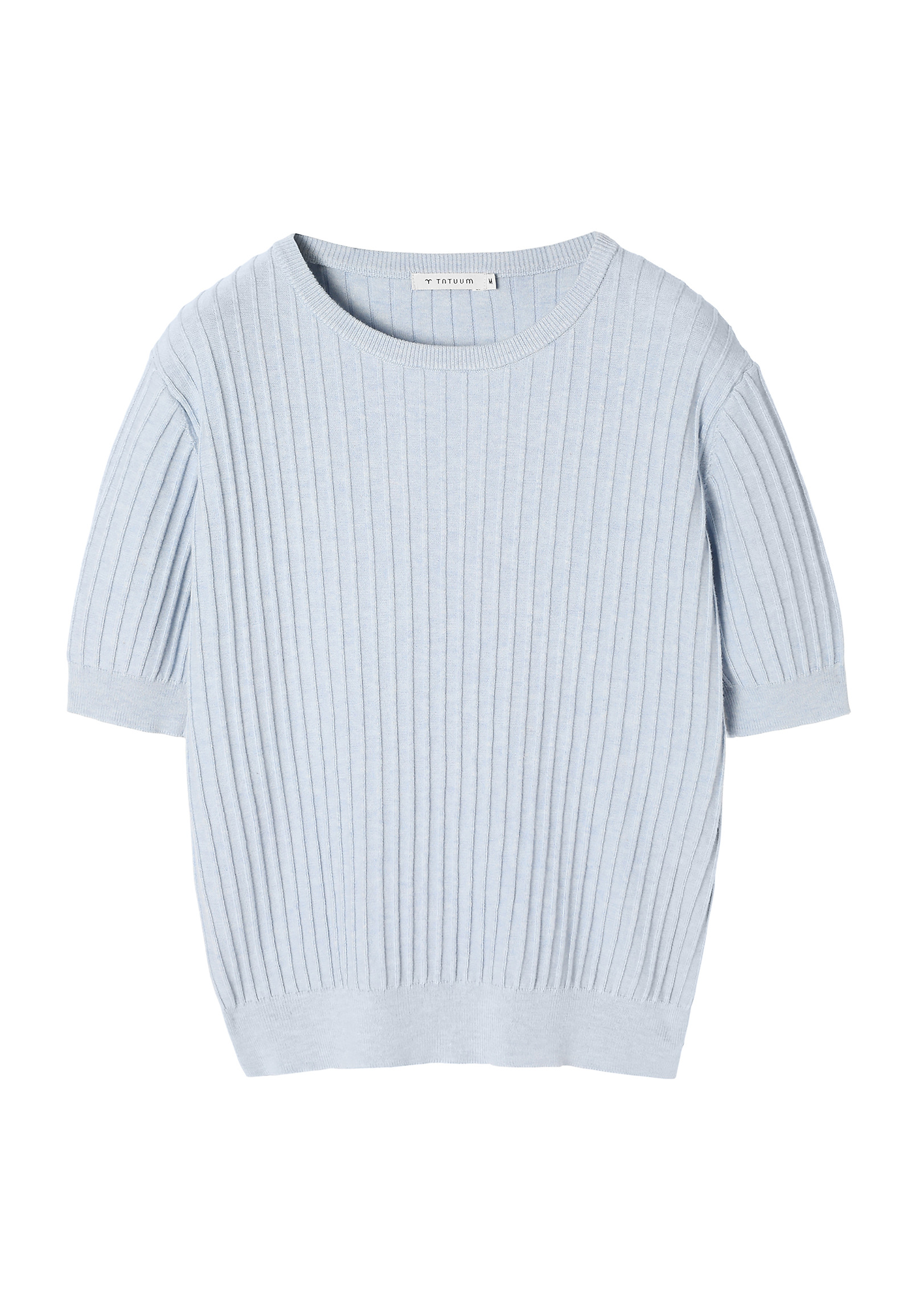 SWETER DAMSKI Z KRÓTKIM RĘKAWEM - BAZO SWETER DAMSKI Z KRÓTKIM RĘKAWEM - BAZO NIEBIESKI 94560