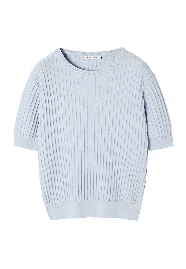 SWETER DAMSKI Z KRÓTKIM RĘKAWEM - BAZO SWETER DAMSKI Z KRÓTKIM RĘKAWEM - BAZO NIEBIESKI 5