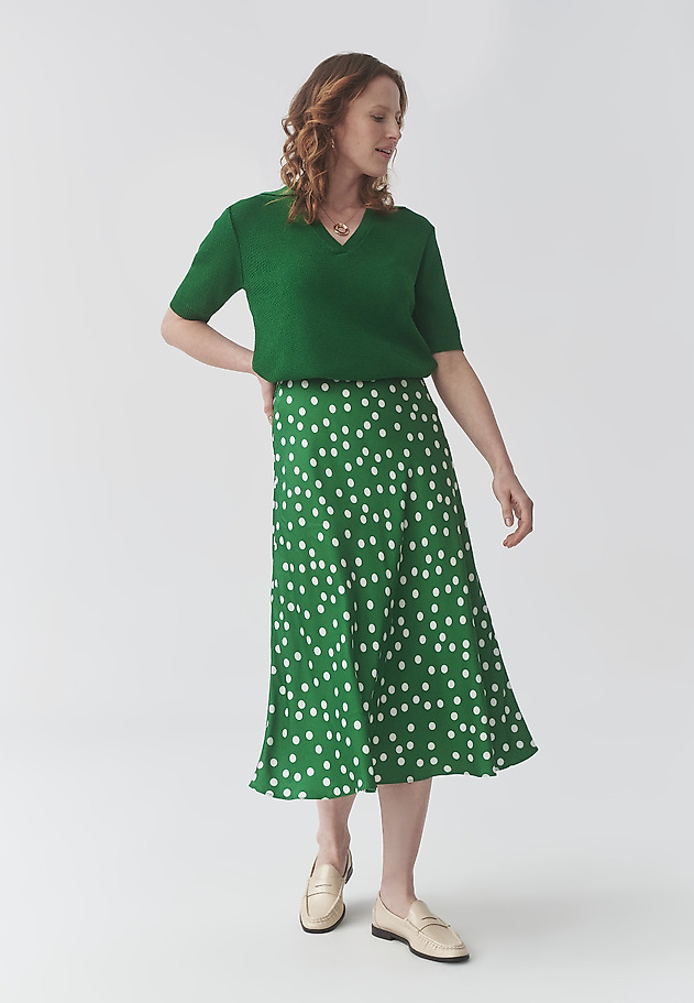 SWETER Z WISKOZOWEJ PRZĘDZY — HAZEL SWETER Z WISKOZOWEJ PRZĘDZY — HAZEL ZIELONY 2