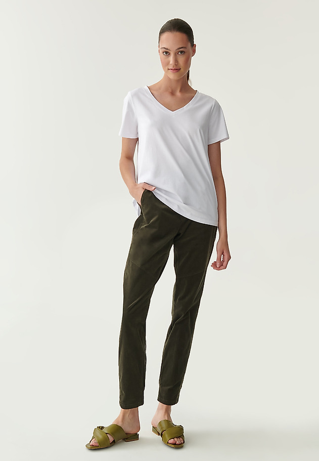 LADIES' MICRO CORDUROY JOGGERS WIKORA LADIES' MICRO CORDUROY JOGGERS WIKORA KHAKI 1