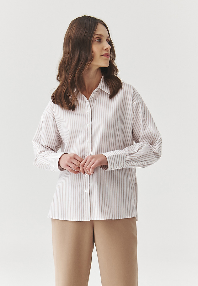 STRIPED COTTON SHIRT — NAYA STRIPED COTTON SHIRT — NAYA ECRU 8