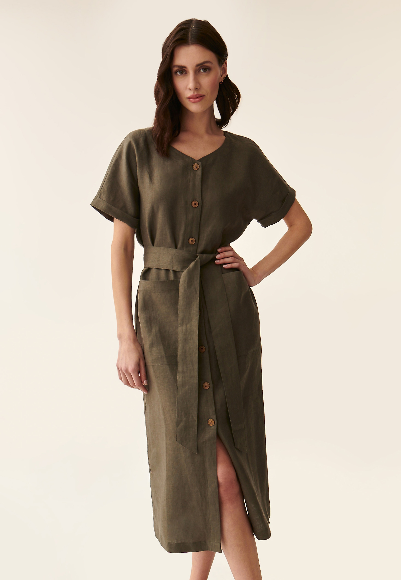 ROCHIE ÎNCHISĂ ÎN FAȚĂ DIN IN CU BUZUNARE MARI WANKARMI ROCHIE ÎNCHISĂ ÎN FAȚĂ DIN IN CU BUZUNARE MARI WANKARMI KAKI 87947