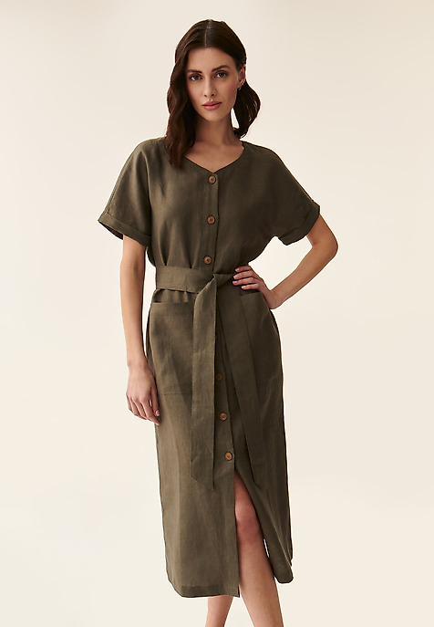 LADIES' TWILL SHIRT WITH LARGE POCKETS WANKARMI KHAKI 2
