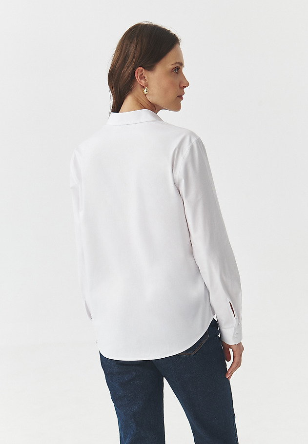 COTTON SHIRT WITH SPATIAL FLOWER — SUSAN COTTON SHIRT WITH SPATIAL FLOWER — SUSAN BIAŁY 4