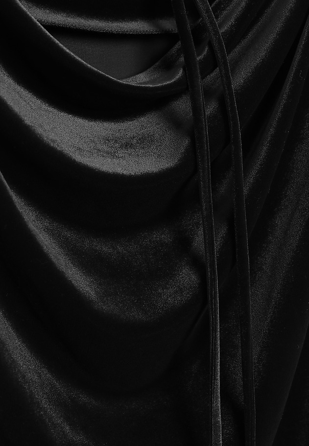 VELOUR DRESS WITH FLORAL DECORATIVE ELEMENT - MIRATI VELOUR DRESS WITH FLORAL DECORATIVE ELEMENT - MIRATI BLACK 8