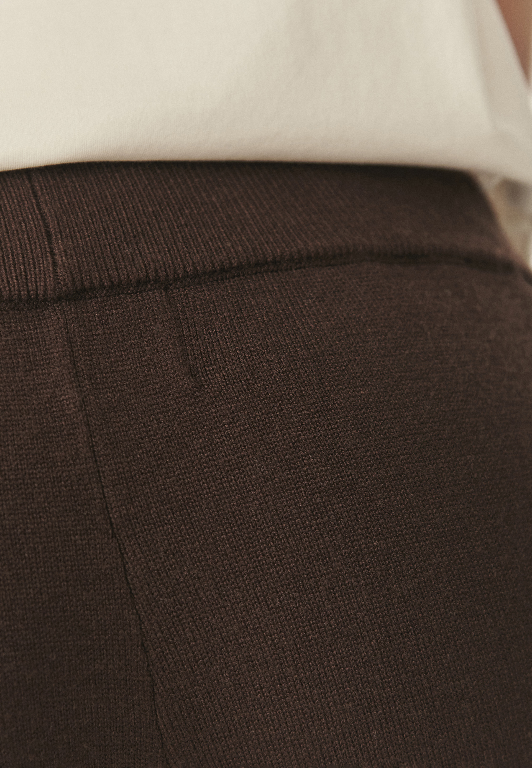 CASUALOWE SPODNIE Z SZEROKĄ NOGAWKĄ - FARNO BRĄZOWY 2