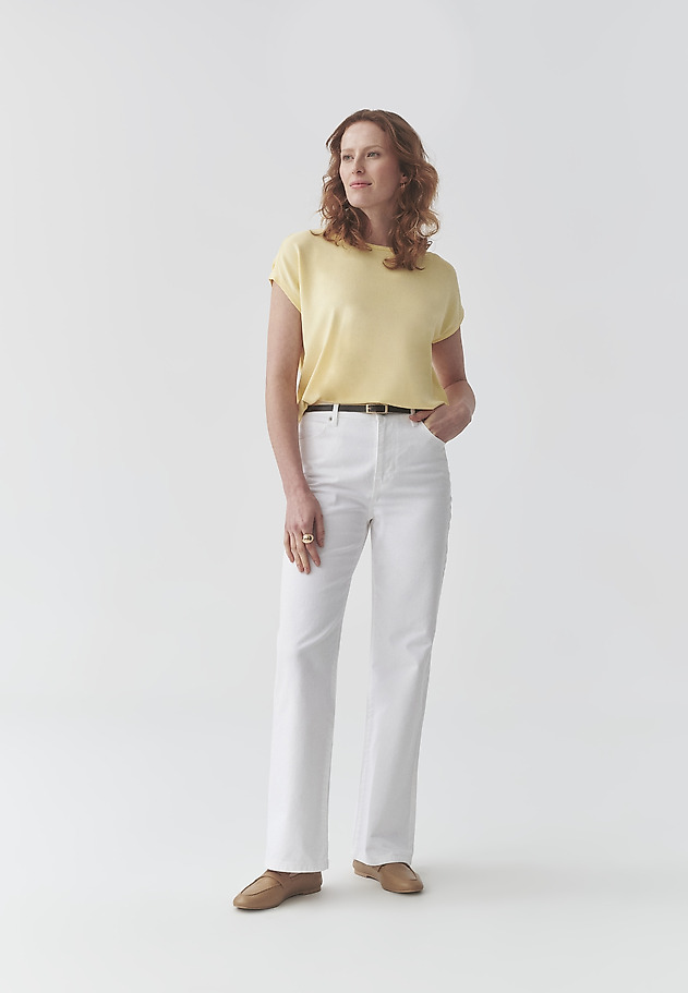 PANTALONI DIN DENIM, CU CRAC LARG — RISO 1 PANTALONI DIN DENIM, CU CRAC LARG — RISO 1 ALB 2
