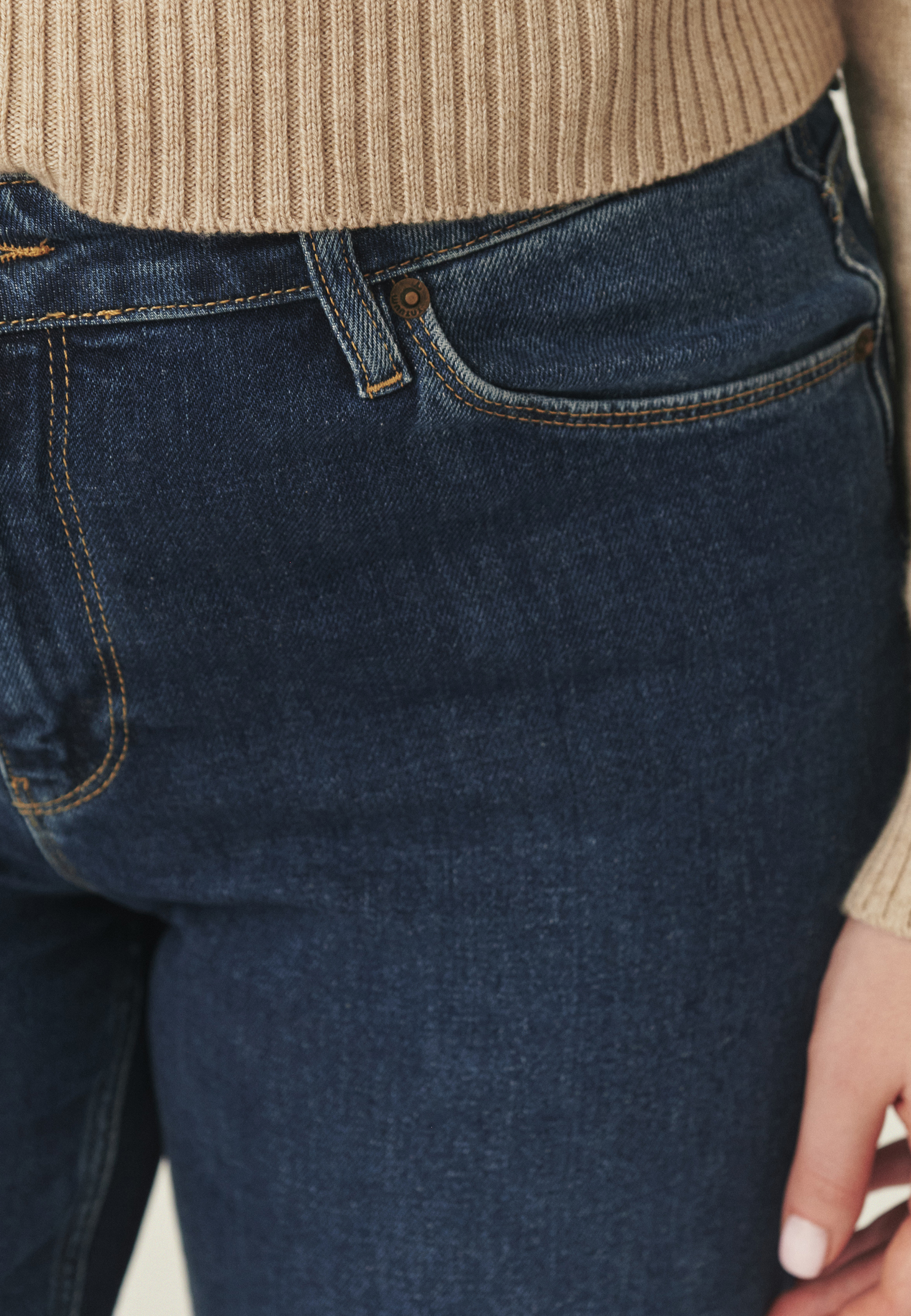 PANTALONI DE DAMĂ, DIN DENIM, CU CRAC DREPT — RISONO ALBASTRU 2