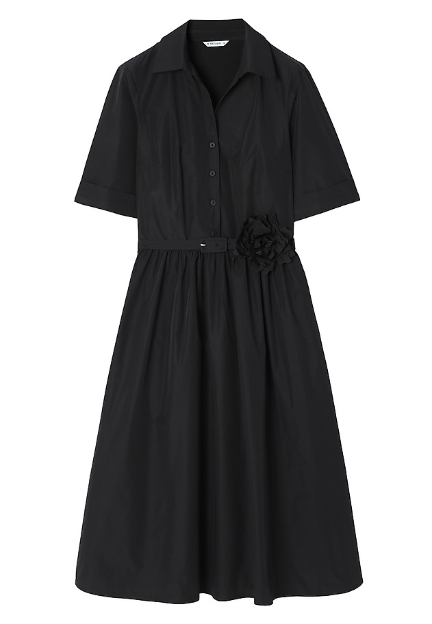 FLARED TAFFETA DRESS - SATIDA FLARED TAFFETA DRESS - SATIDA BLACK 8