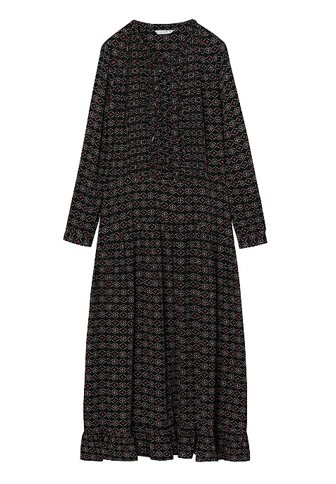 VZOROVANÉ PLÁTĚNÉ ŠATY S DLOUHÝM RUKÁVEM IKOMI VÍCEBAREVNÝ 2