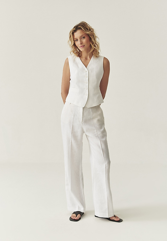LINEN WAISTCOAT - RONITA 5 LINEN WAISTCOAT - RONITA 5 ECRU 5