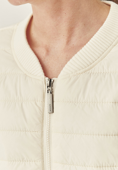 CARDIGAN TIP PUFFED BOMBER - CADO ECRU 2