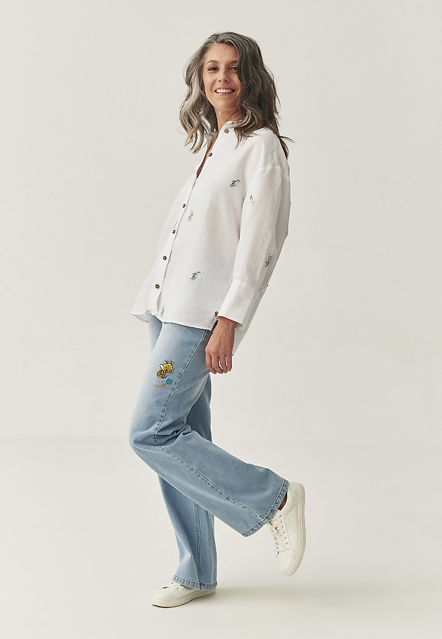 LINEN AND VISCOSE SHIRT - MAYANKA LINEN AND VISCOSE SHIRT - MAYANKA WHITE 6