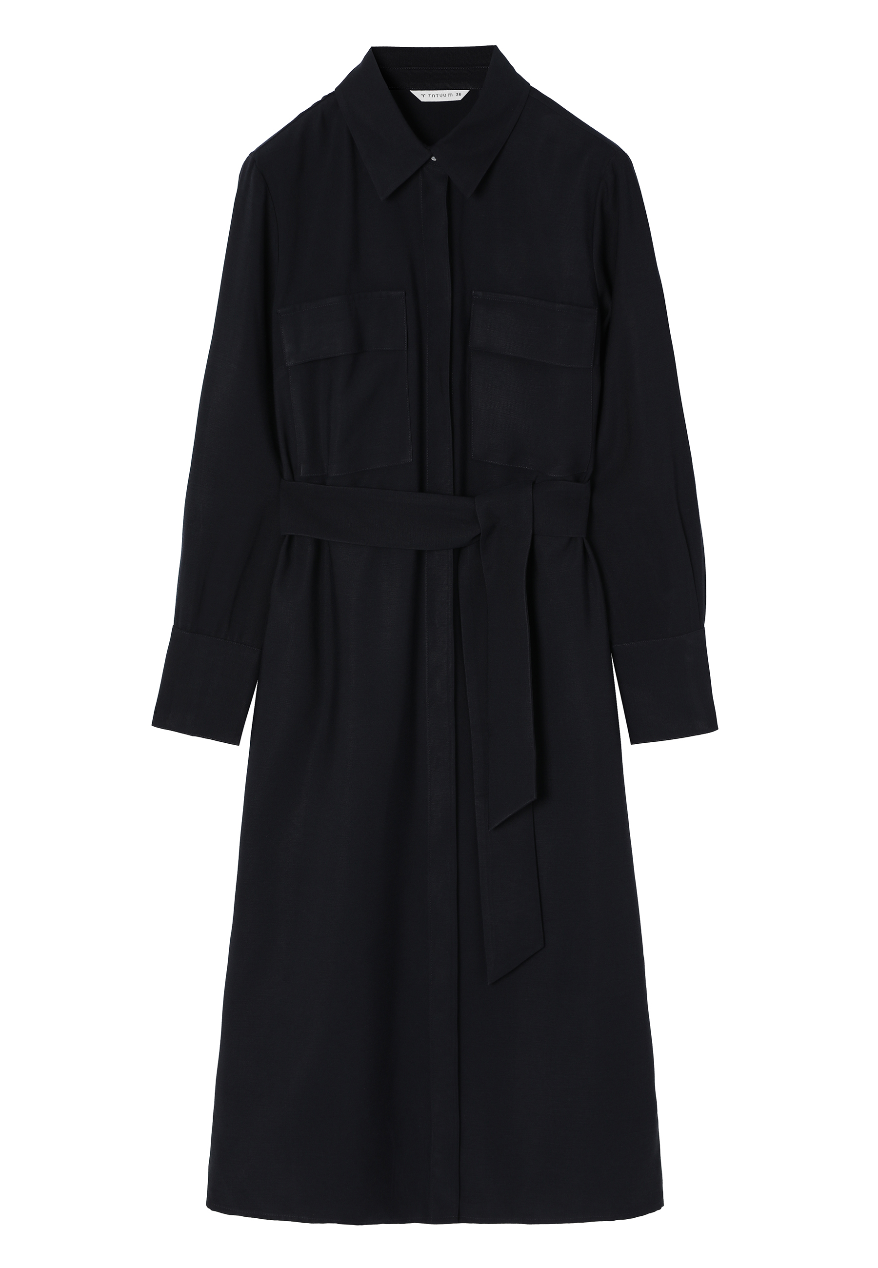 OBLEKA S KRATKIMI ROKEVI Z LENZING™ ECOVERO™ VISKOZO - WEST TEMNO MODRA 2