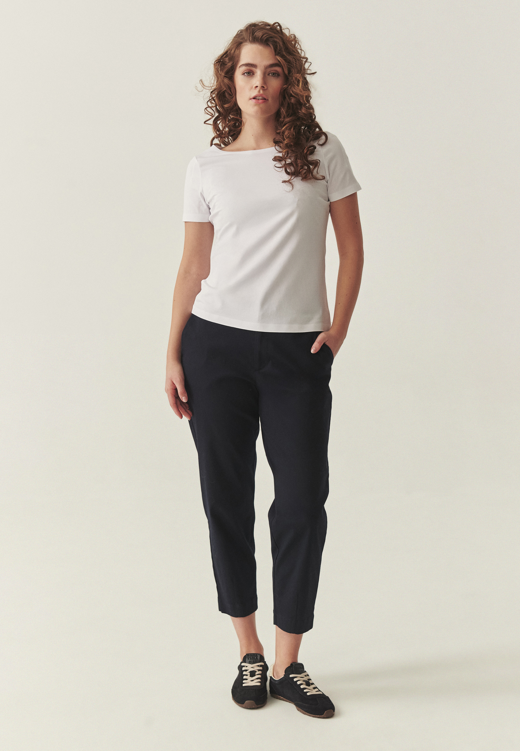 PANTALONI DIN BUMBAC CU CROIALĂ LARGĂ - DARLIKI BLEUMARIN 2