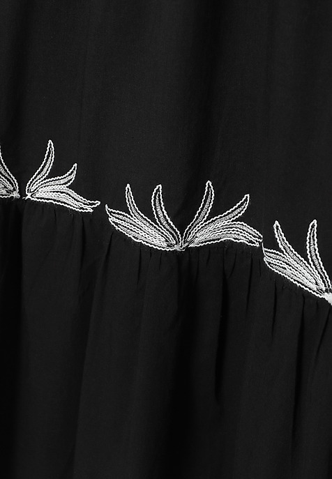 COTTON DRESS WITH EMBROIDERY - AYO BLACK 2