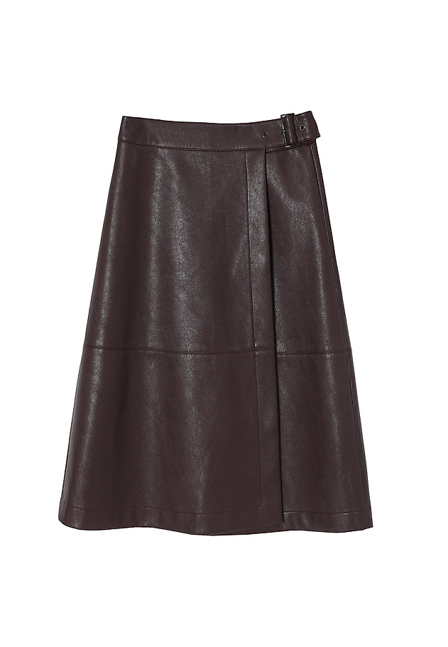 MIDI SKIRT IN IMITATION LEATHER — SKINO MIDI SKIRT IN IMITATION LEATHER — SKINO FIOLETOWY 4