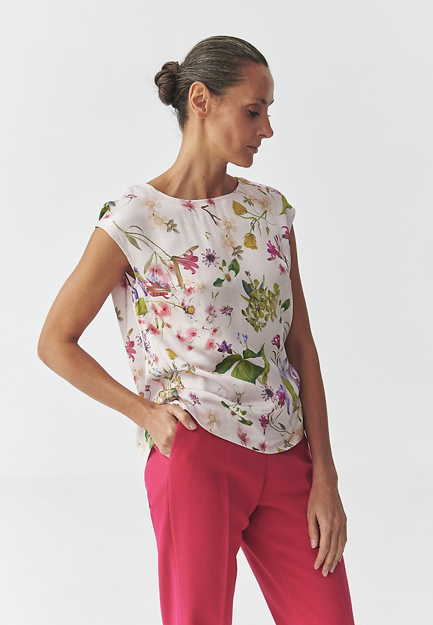 BLUZA IZ CVETLIČNEGA SATENA - AFELI 1 BLUZA IZ CVETLIČNEGA SATENA - AFELI 1 VEČBARVNA 4