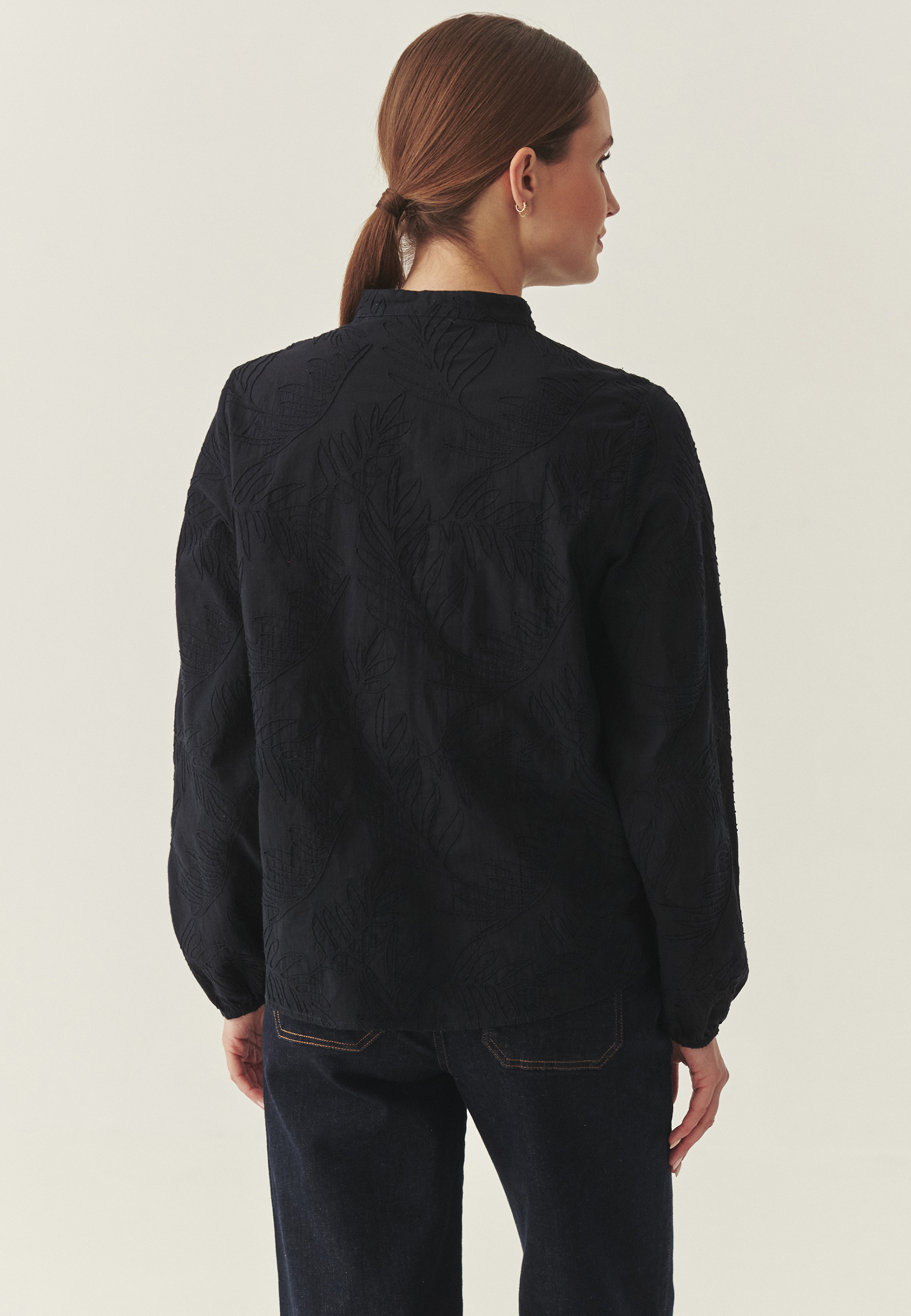 COTTON BLOUSE WITH EMBROIDERY - TANTI NAVY BLUE 2