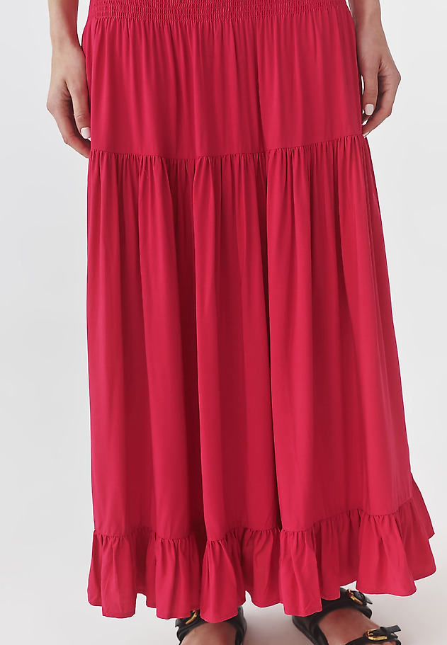 LADIES’ LONG SKIRT WITH A FRILL - EFIA 1 LADIES’ LONG SKIRT WITH A FRILL - EFIA 1 RÓŻOWY 4
