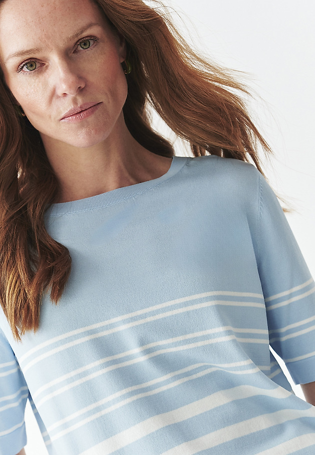 STRIPED BLOUSE — EZRA STRIPED BLOUSE — EZRA BLUE 9