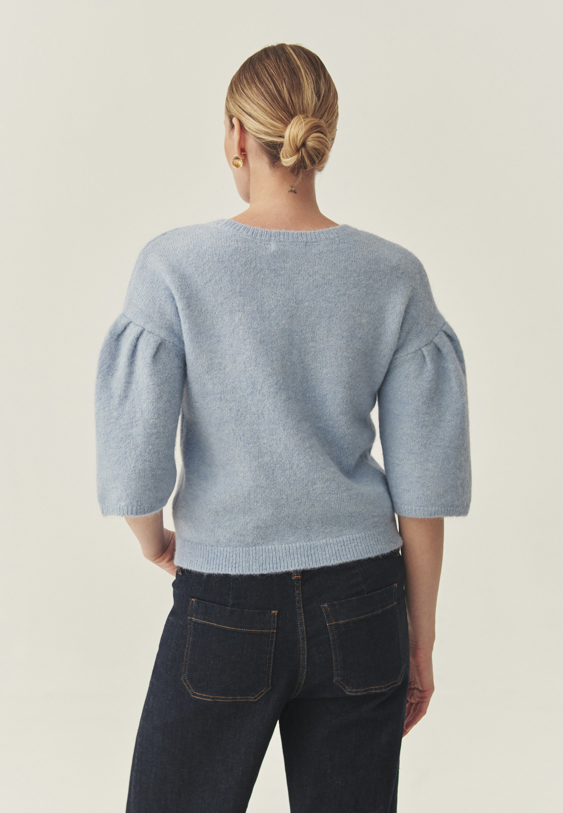 SWETER Z WEŁNĄ I ALPAKĄ - ANDY NIEBIESKI 2