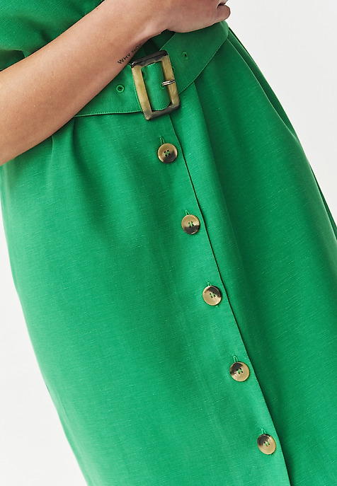 LYOCELL WOVEN DRESS - LORIA GREEN 2