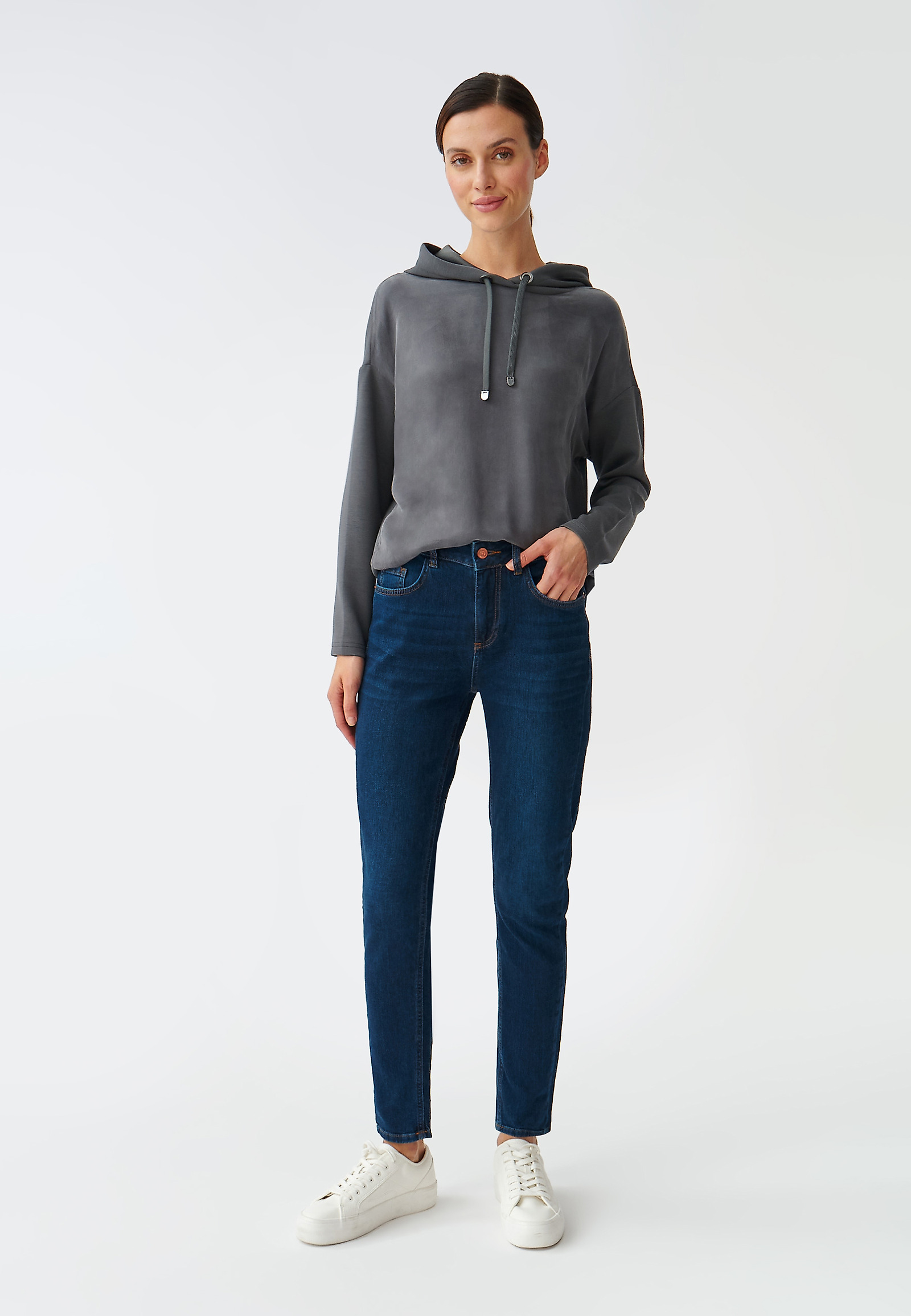 DENIMOWE SPODNIE DAMSKIE FITMI DENIMOWE SPODNIE DAMSKIE FITMI GRANATOWY 80266