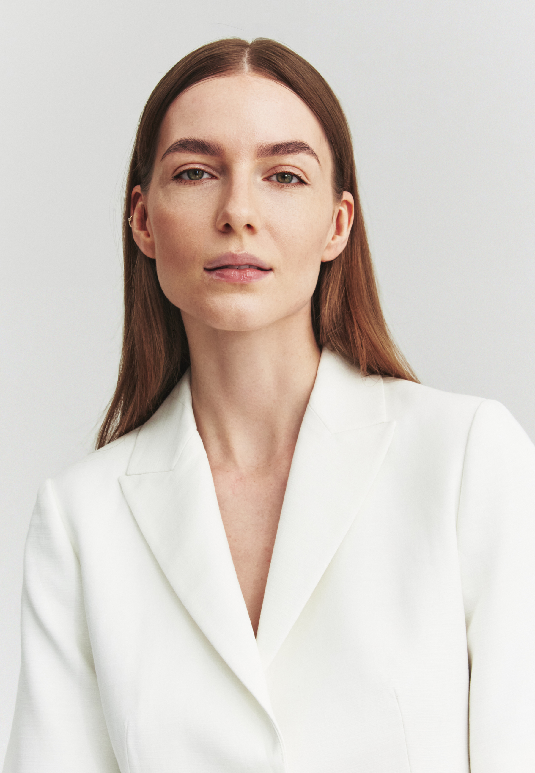 BIAŁY ŻAKIET Z BAWEŁNĄ - SELENI BIAŁY 2