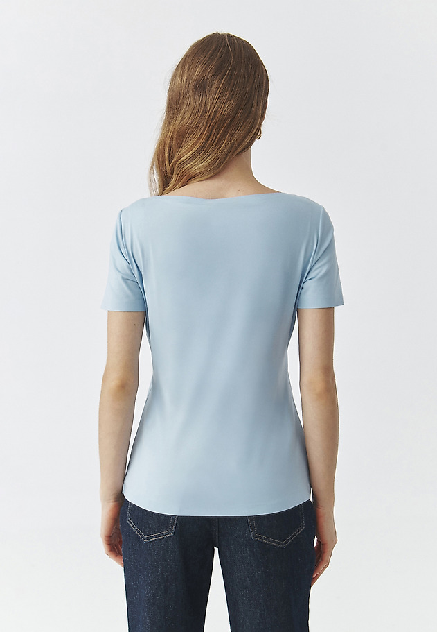 KLASIČNA BLUZA S KRATKIMI ROKAVI - MIKAJA KLASIČNA BLUZA S KRATKIMI ROKAVI - MIKAJA MODRA 4