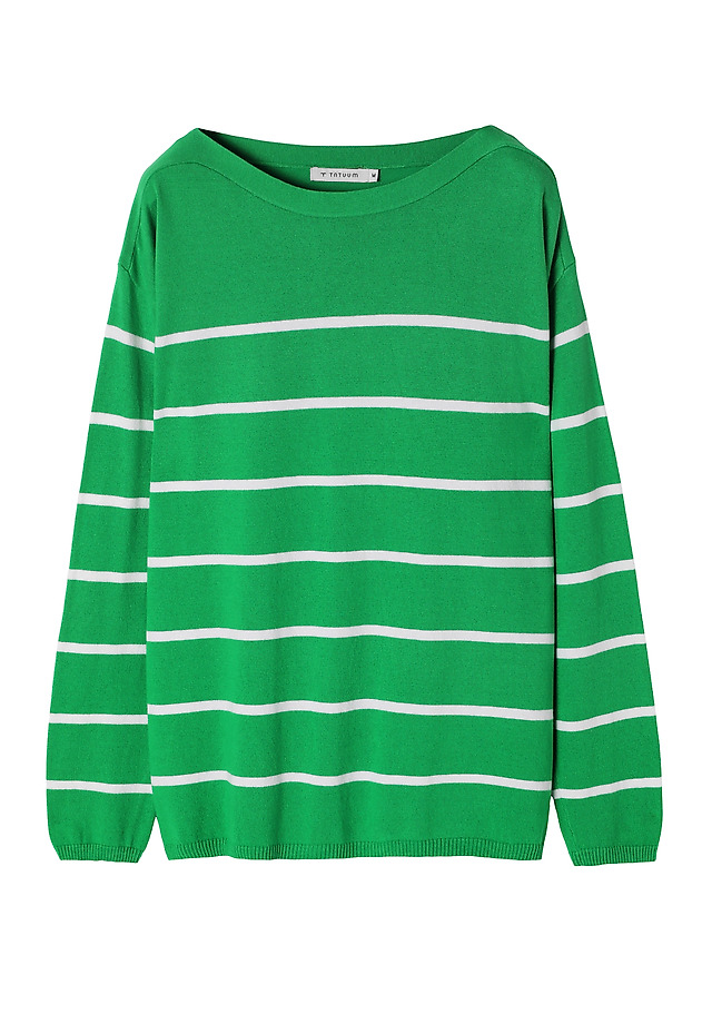 LADIES’ LOOSE STRIPED SWEATER - DROP 1 LADIES’ LOOSE STRIPED SWEATER - DROP 1 ZIELONY 7