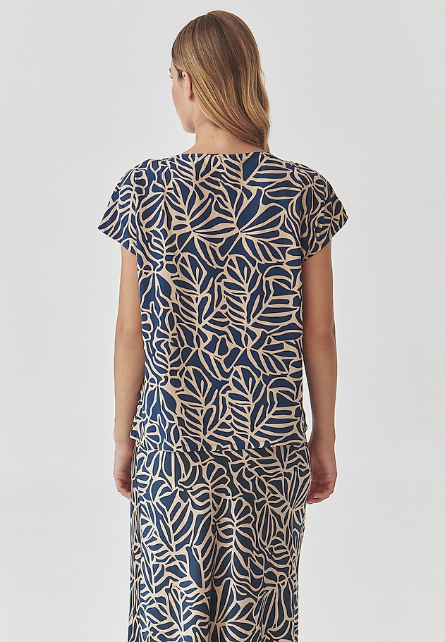 ŽENSKA VZORČASTA BLUZA Z MINI ROKAVI - PRINTI ŽENSKA VZORČASTA BLUZA Z MINI ROKAVI - PRINTI VEČBARVNA 4