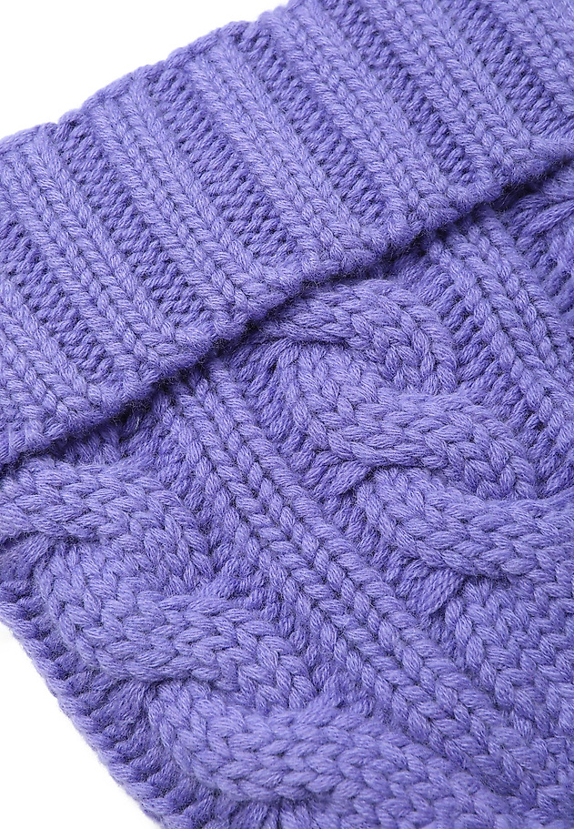 KNITTED LADIES' CAP IN WOOL AND CASHMERE - COLLA KNITTED LADIES' CAP IN WOOL AND CASHMERE - COLLA FIOLETOWY 3