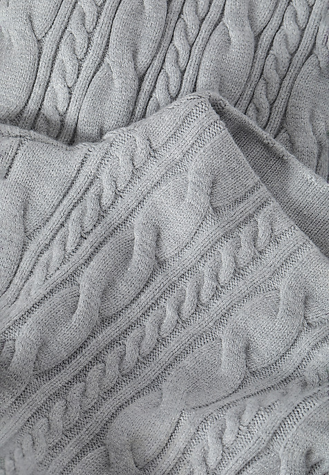 PLETENÉ ŠATY S VRKOČOVOU VÄZBOU WENWI SIVÁ 2