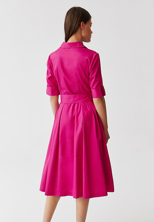 LADIES’ BUTTONED DOWN MIDI DRESS WITH A BELT - NIKI LADIES’ BUTTONED DOWN MIDI DRESS WITH A BELT - NIKI PINK 3