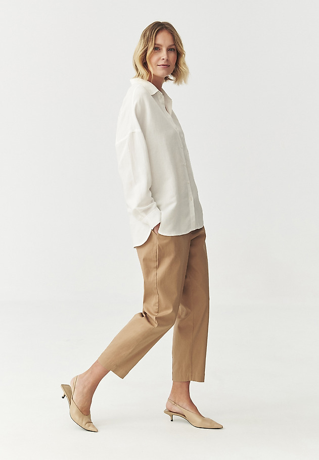 CASUAL SHIRT IN LINEN AND VISCOSE — JENNA CASUAL SHIRT IN LINEN AND VISCOSE — JENNA ECRU 8