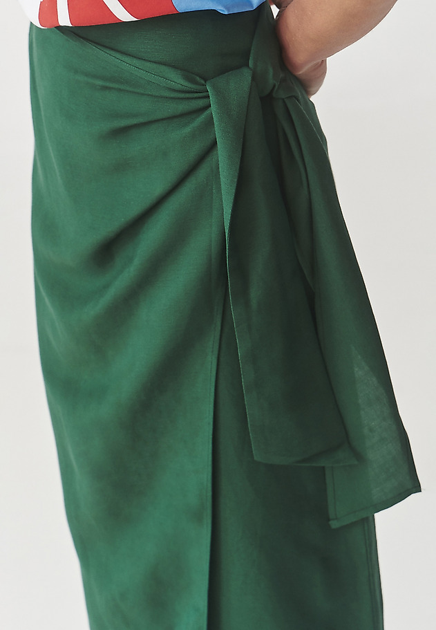 LADIES’ MIDI WRAP SKIRT - RITA 1 LADIES’ MIDI WRAP SKIRT - RITA 1 ZIELONY 4