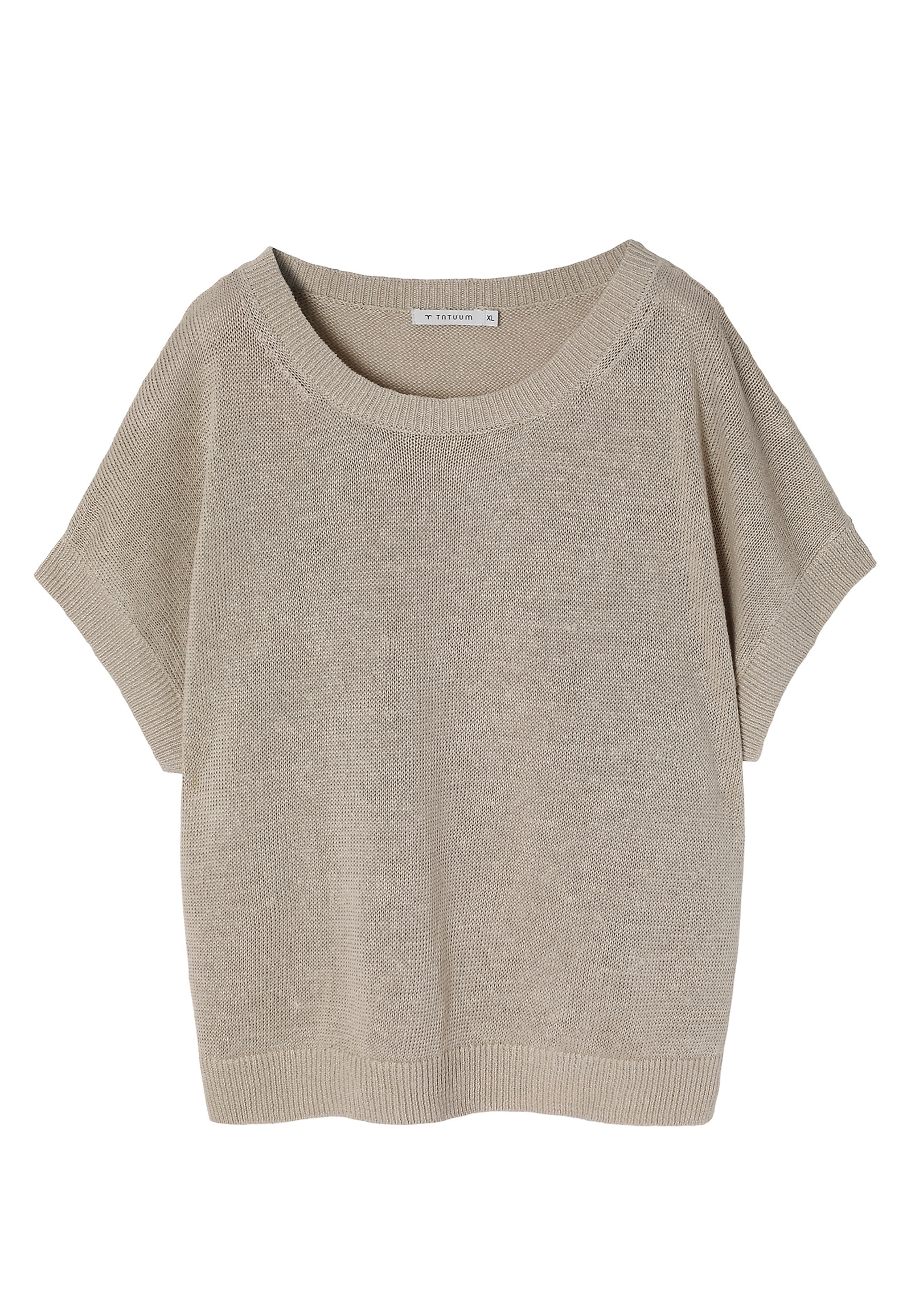 LADIES’ LINEN SWEATER WITH SHORT KIMONO SLEEVES - LIMIKO LADIES’ LINEN SWEATER WITH SHORT KIMONO SLEEVES - LIMIKO BEIGE 95947