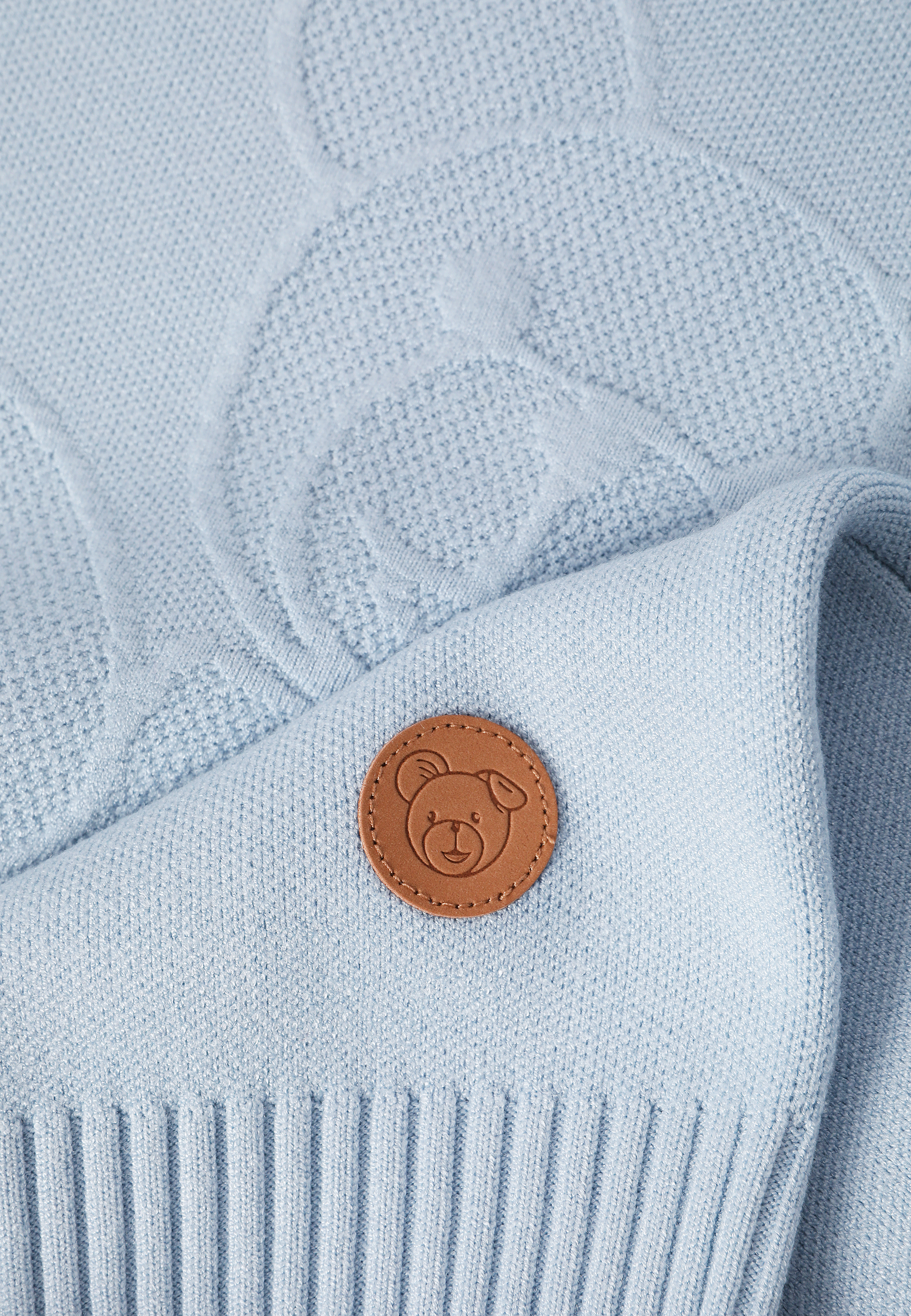 CASUALOWY SWETER Z MISIEM USZATKIEM - CLOUDY NIEBIESKI 2