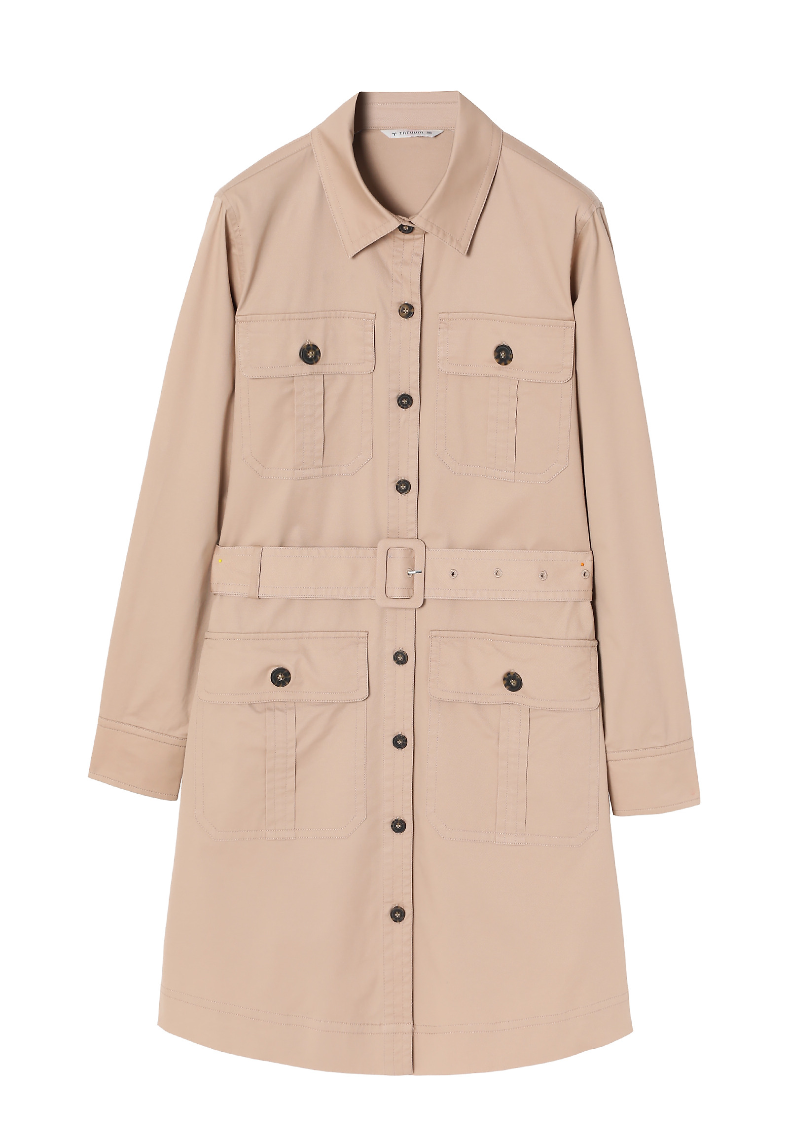LADIES’ SHIRTWAIST DRESS WITH ADDITIONAL BELT - SARFI LADIES’ SHIRTWAIST DRESS WITH ADDITIONAL BELT - SARFI BEIGE 97051